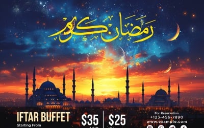 Modelo de design de banner de buffet Ramadã Iftar 169
