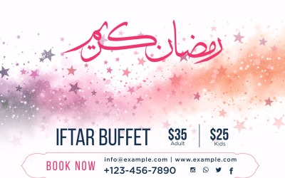 Plantilla de diseño de banner de buffet Iftar de Ramadán 165