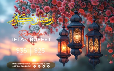 Šablona návrhu banneru ramadánu Iftar formou bufetu 166