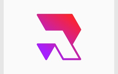 Letter R Initial Futuristic Modern Logo