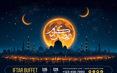 Modèle de conception de bannière de buffet Iftar du Ramadan 192