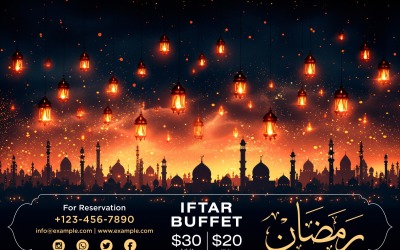Modèle de conception de bannière de buffet Iftar du Ramadan 199