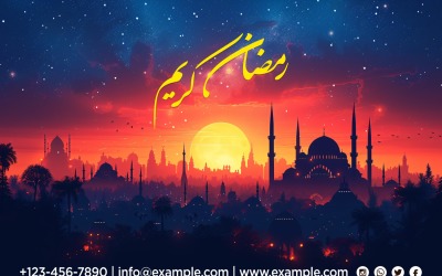 Modèle de conception de bannière Ramadan Kareem 232