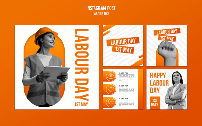 Paquetes de plantillas de redes sociales del 1 de mayo del Día del Trabajo