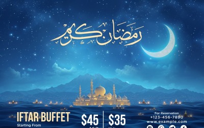 Plantilla de diseño de banner de buffet Iftar de Ramadán 221