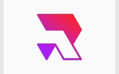 R Harfi İlk Fütüristik Modern Logo