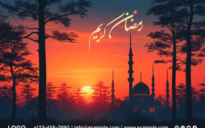 Ramadan Kareem szalaghirdetés tervezősablon 210