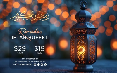 Šablona návrhu banneru ramadánu Iftar formou bufetu 208