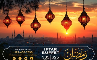 Szablon projektu banera w formie bufetu Ramadan Iftar 179