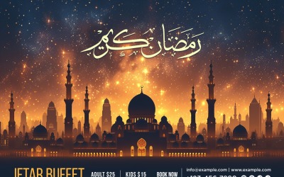 Szablon projektu banera w formie bufetu Ramadan Iftar 204