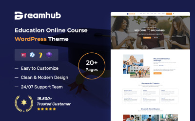 DreamHub – Thème WordPress pour les cours d’éducation en ligne