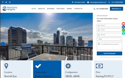 Harmony Heights - HTML-Landingpage für Immobilien