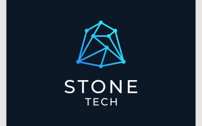 Logotipo de conexión tecnológica de piedra