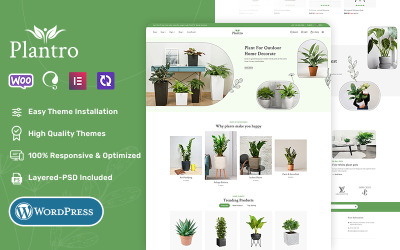 Plantro - Ev ve Bahçe, Bitkiler, Fidanlık için özelleştirilmiş WooCommerce Teması