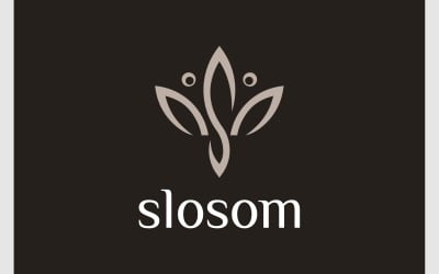 Bokstaven S Naturlig Blossom Logotyp