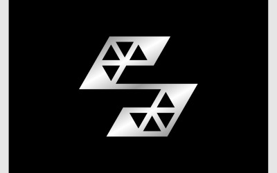 Bokstaven S Trådram Stål Silver Logotyp