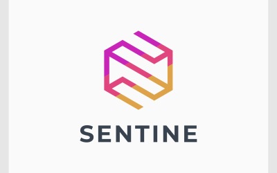 Letra S Logotipo moderno hexagonal