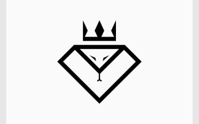 Logo della corona del serpente della pietra preziosa del diamante