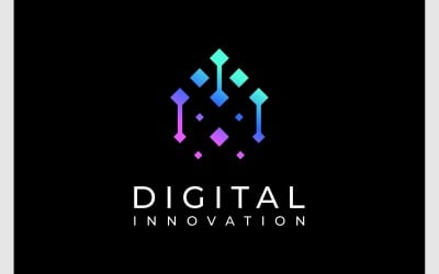 Logo innowacji technologii cyfrowej wzrostu