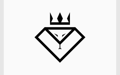 Logo korony węża z diamentowym kamieniem szlachetnym