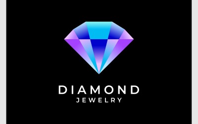 Logo moderne de bijoux en pierres précieuses en diamant 3D