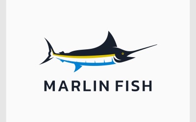 Marlin Swordfish fiske logotyp