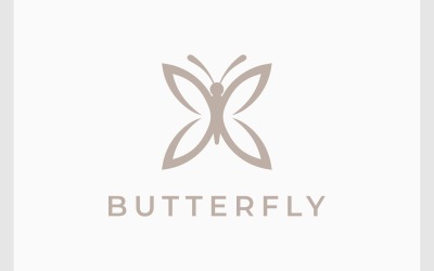 Papillon Insecte Beau Logo