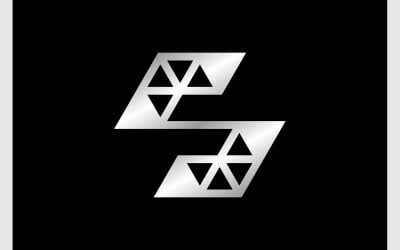 Písmeno S drátěný model ocelové stříbrné logo