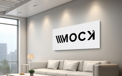 Mockup realistico con logo nero sulla parete interna