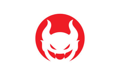 Modello icona vettore logo diavolo rosso V7