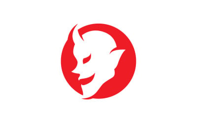 Red devil logo  vector icon template V11