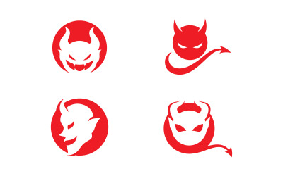 Red devil logo  vector icon template V12