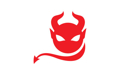 Röd djävul logotyp vektor ikon mall V1