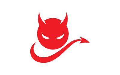 Kırmızı şeytan logo vektör simge şablonu V3