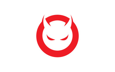 Kırmızı şeytan logo vektör simge şablonu V4