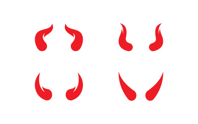 Kırmızı şeytan logo vektör simge şablonu V5