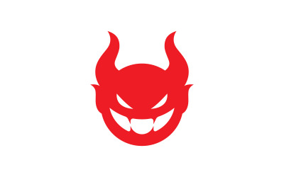 Kırmızı şeytan logo vektör simgesi şablonu V6