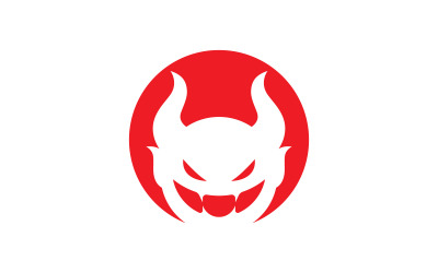 Kırmızı şeytan logo vektör simgesi şablonu V7