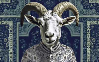 Eid ul adha design with happy goat illustration 01