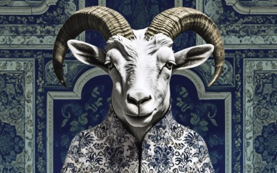 Eid ul adha design with happy goat illustration 09