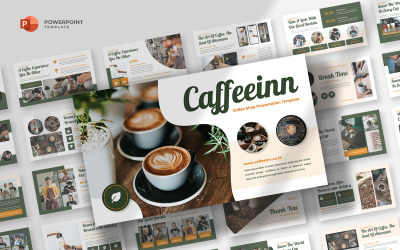 Koffein - Powerpoint-mall för kaffeföretag