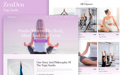 ZenDen - Página inicial HTML5 do Yoga Studio