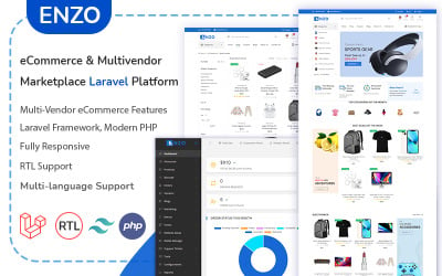 Enzo – e-kereskedelem és többszállítós piactér, Laravel platform