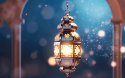 Islamisk bakgrund med en hänglykta 04