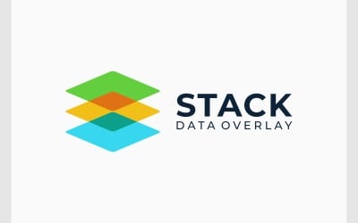 Logo moderno astratto dello stack di dati