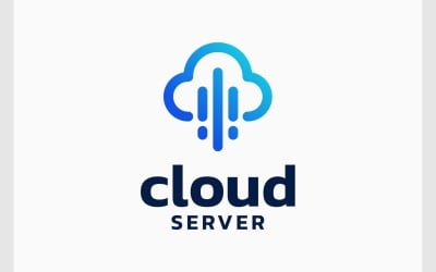 Cloud Server Data Digital Logo