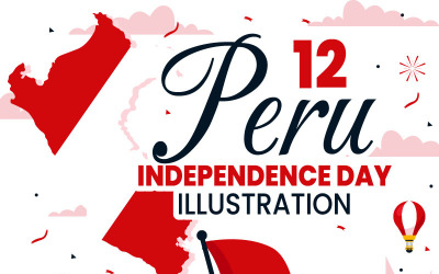 12 Illustration du Jour de l&amp;#39;Indépendance du Pérou