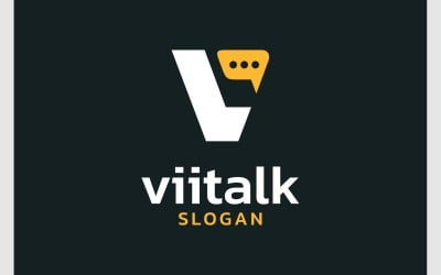 Litera V z logo rozmowy na czacie