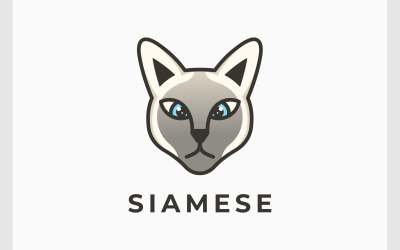 Logo ilustracja kreskówka kot syjamski