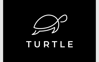 Logotipo de arte em linha de tartaruga marinha